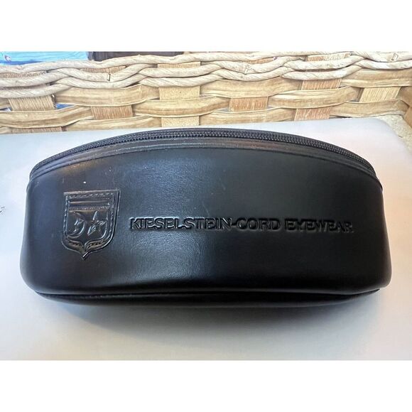 Authentic Kieselstein-Cord Black & Gold Alligator Sunglasses Leather Ear‎ frames - Picture 1 of 11